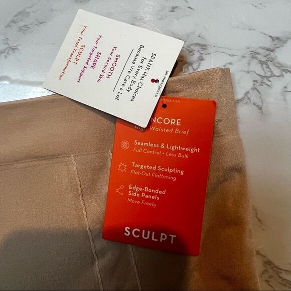 Spanx High Waisted Brief in Soft Nude Small - Picture 9 of 11